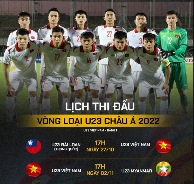 Cap nhat lich thi dau U23 Viet Nam tai vong loai U23 Chau A 2022